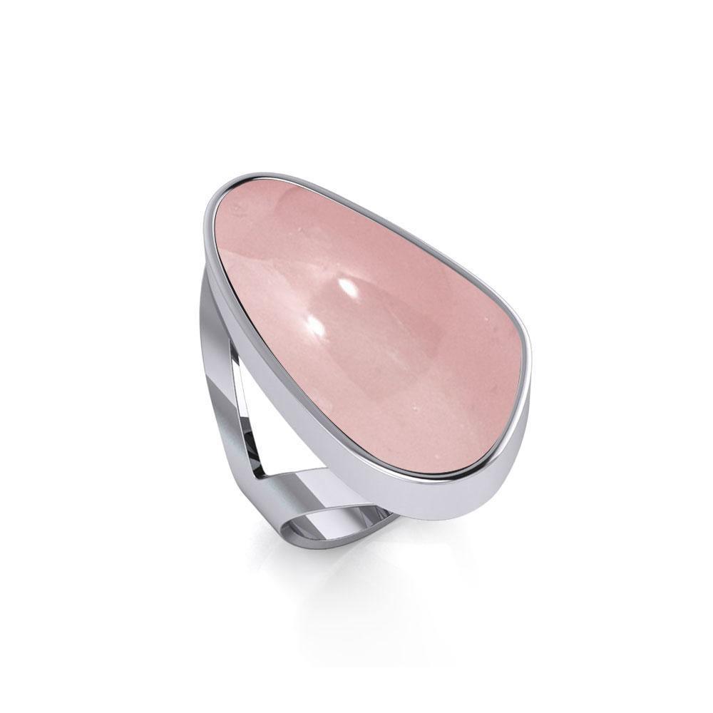 Modern Abstract Inlaid Silver Ring TRI512