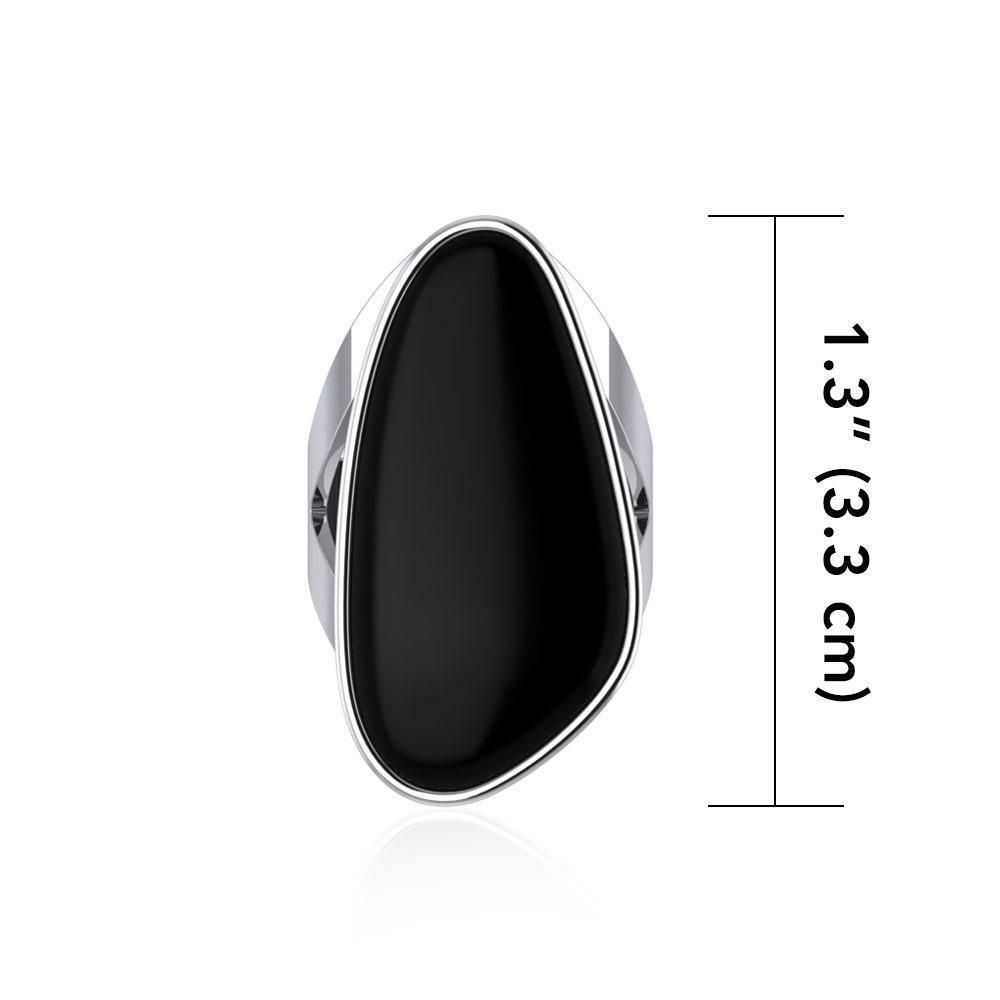 Modern Abstract Inlaid Silver Ring TRI512