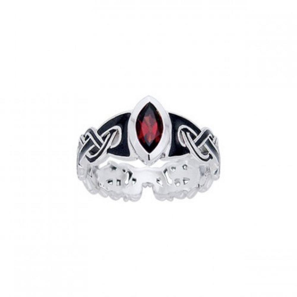 Silver Mammen Weave Ring with Gem TRI567