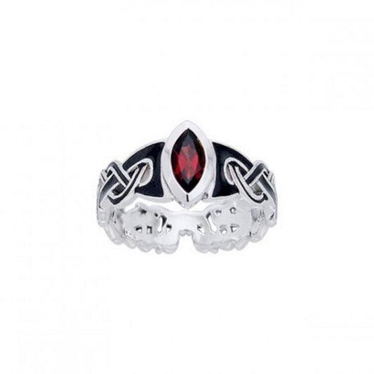Silver Mammen Weave Ring with Gem TRI567