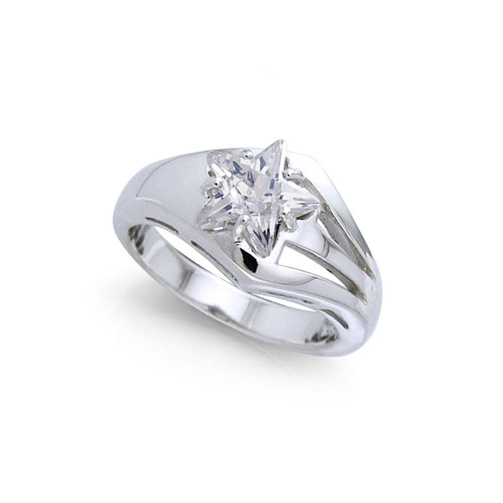 Designer Elegant Cubic Zirconia Star Ring TRI730