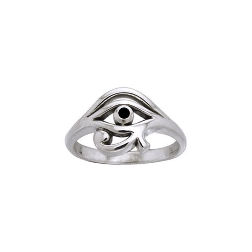Eye of Horus Silver Ring with Gem TRI995