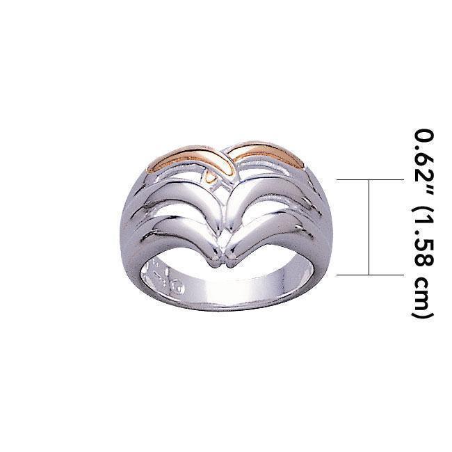 Modern Design Silver and Gold Ring TRV3422