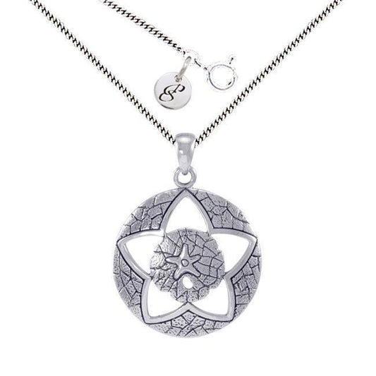 Sand Dollar Silver Necklace Set TSE689