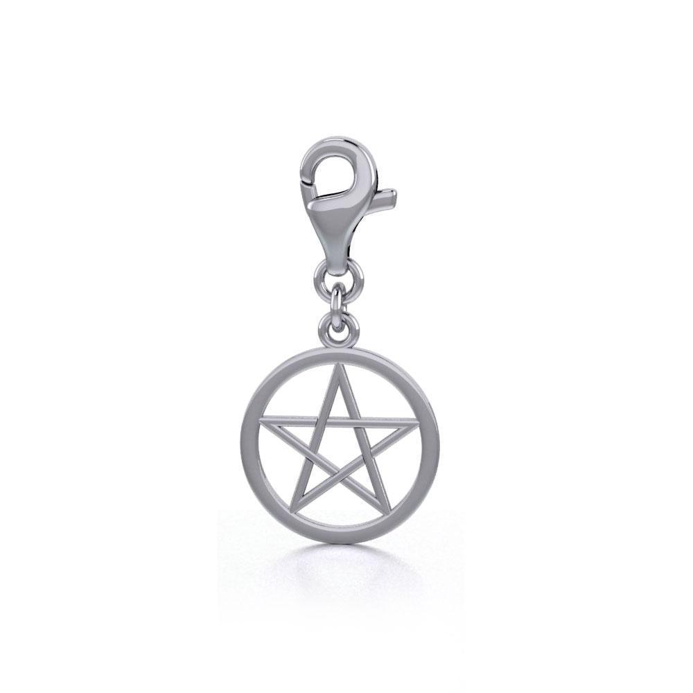 Silver Pentagram Pentacle Clip on Charm TWC009