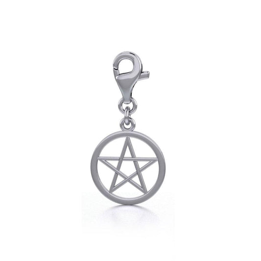 Silver Pentagram Pentacle Clip on Charm TWC009