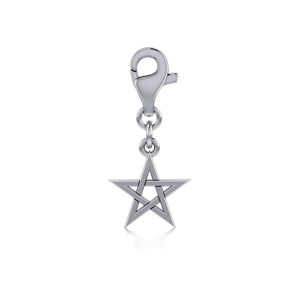 Silver Pentagram Pentacle Clip on Charm TWC010