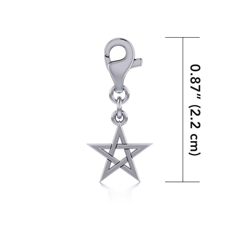 Silver Pentagram Pentacle Clip on Charm TWC010