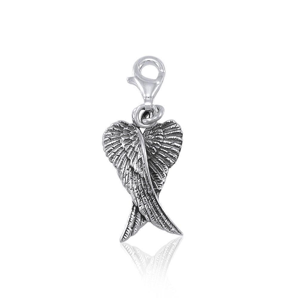 Angel Wings Silver Clip Charm TWC085