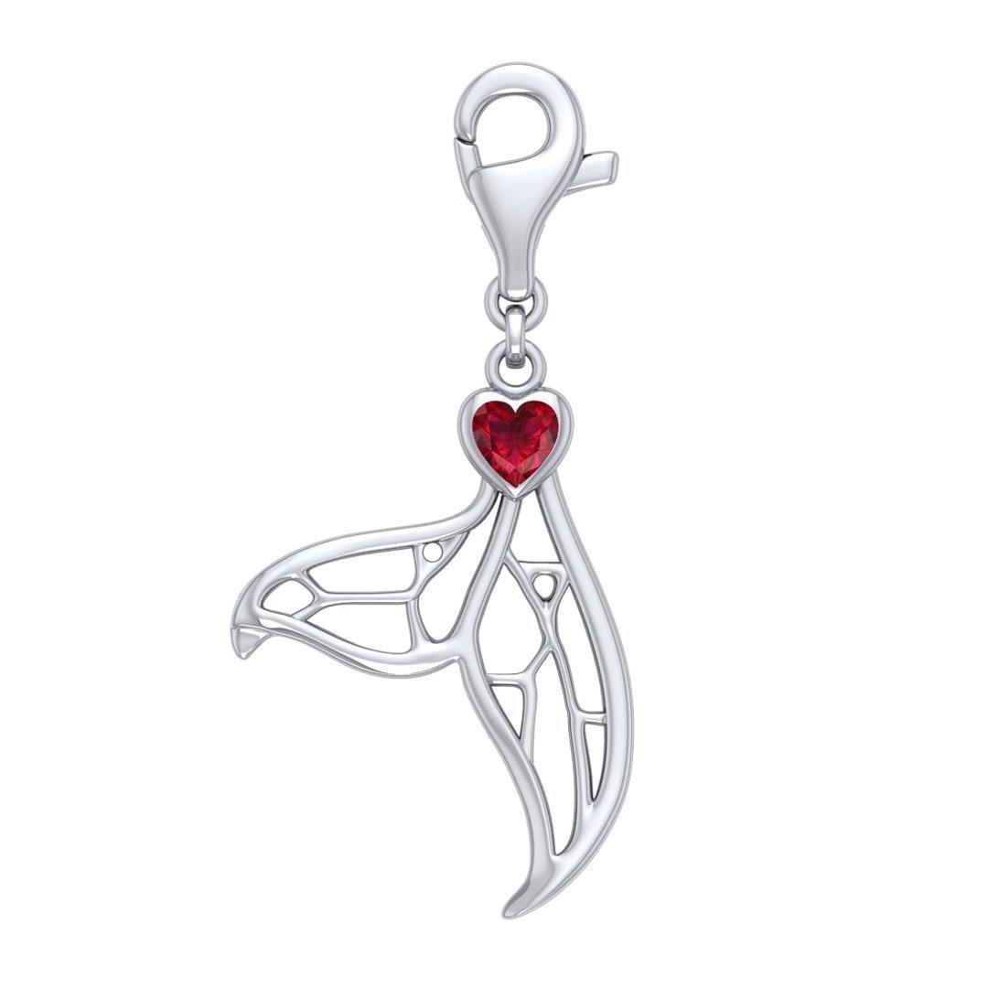 Window to Universe Whale Tail Sterling Silver Clip Charm TWC160