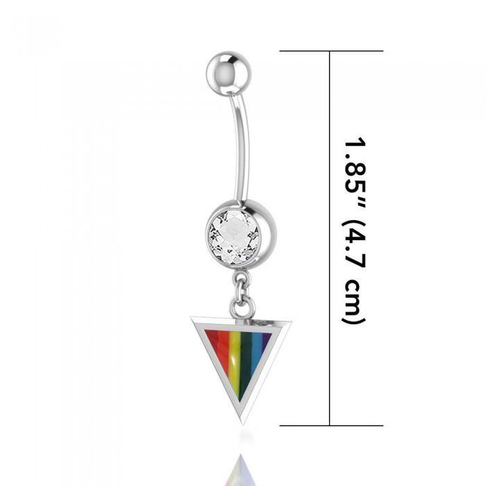 Rainbow Triangle Navel Ring BJ024