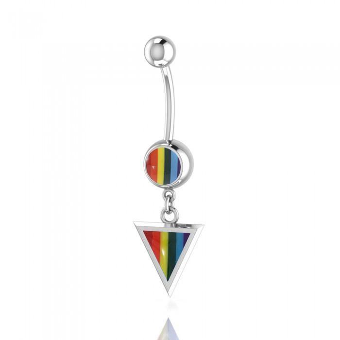 Rainbow Triangle Navel Ring BJ024