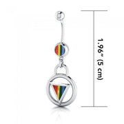Rainbow Encircled Triangle Belly Button Ring BJ025