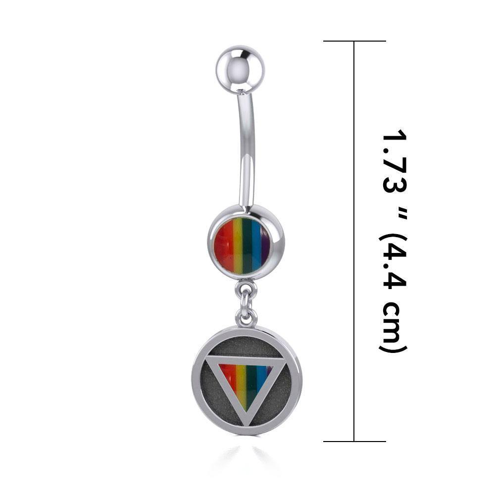 Rainbow Encircled Triangle Belly Button Ring BJ026
