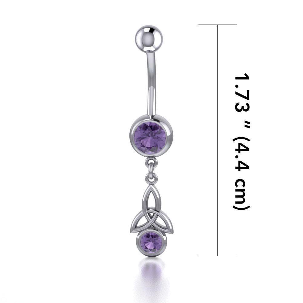 A celebration of faith ~ Celtic Knotwork Trinity Sterling Silver Body Jewelry with Gemstone BJ077 Body Jewelry