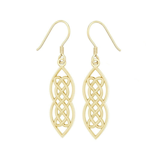 Celtic Hearts Entwined Solid Gold Earrings GTE121