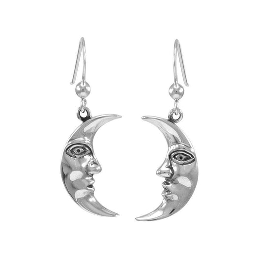 Moon face Silver Earrings JE141 - peterstone.dropshipping