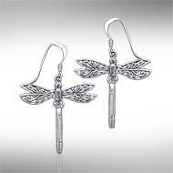 Dragonfly Silver Earrings with inlaid Stone JE183 Earrings