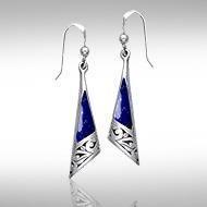Silver Filigree Earrings with Gem Inlay JE198 Earrings