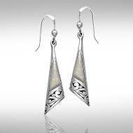 Silver Filigree Earrings with Gem Inlay JE198 Earrings