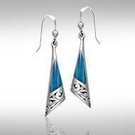 Silver Filigree Earrings with Gem Inlay JE198 Earrings