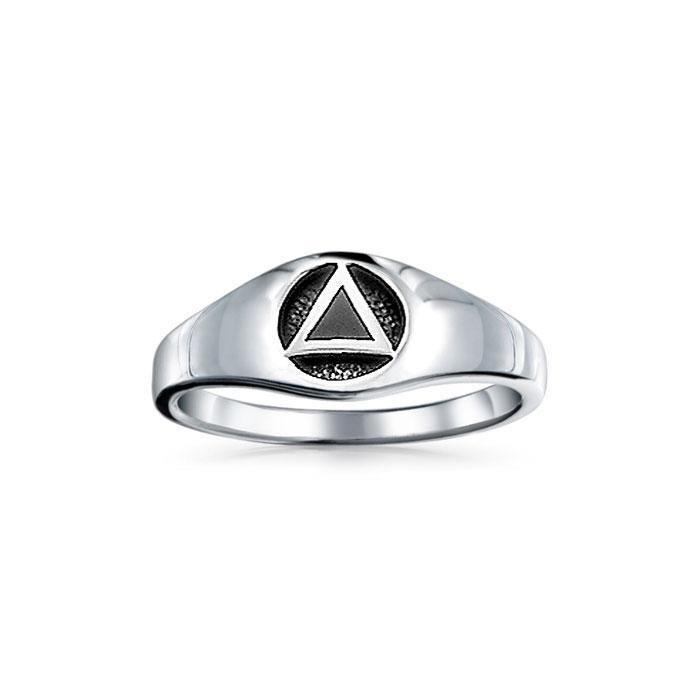 Triangle Symbol with Inlay ~ Sterling Silver Ring JR126 Ring