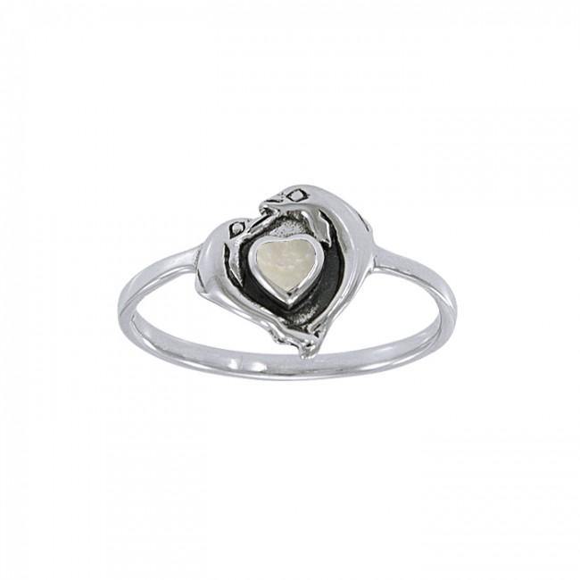 Silver Dolphin Love Ring JR139 Ring