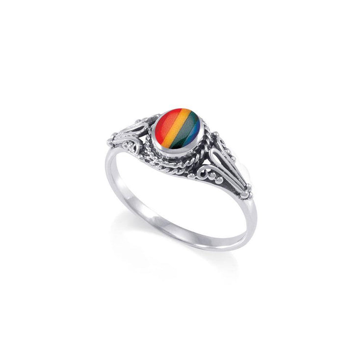 Rainbow Pride Silver Ring JR207 - Wholesale Jewelry