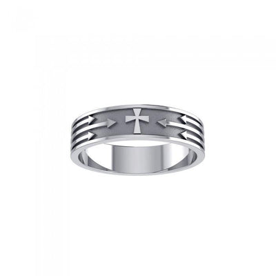 Cross and Arrows Sterling Silver Ring JR230