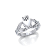 Take my love for a lifetime ~ Celtic Knotwork Irish Claddagh Sterling Silver Ring JR348 - Wholesale Jewelry