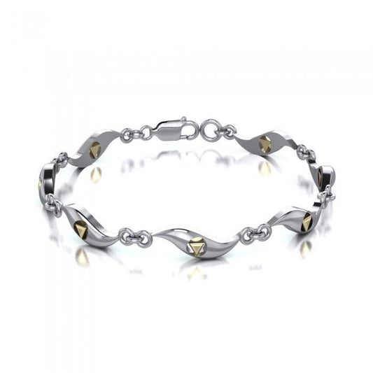 MBL055 Triangle Gold accent on Sterling Silver