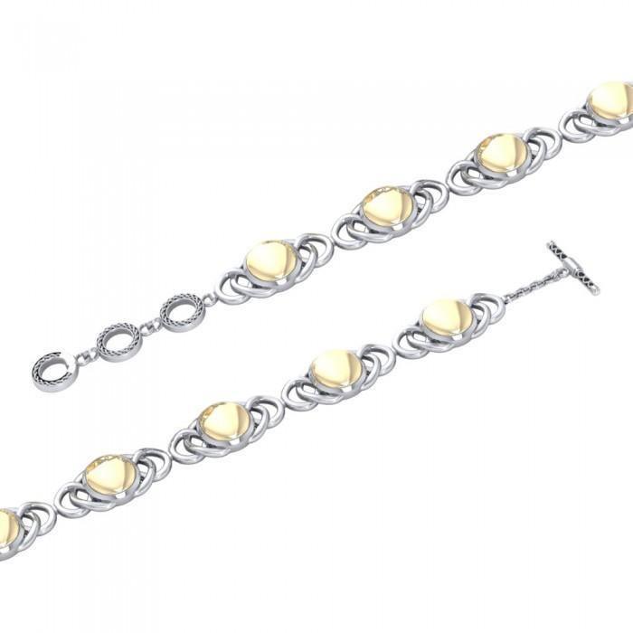 Danu Celtic Knotwork Silver and Gold Bracelet MBL119