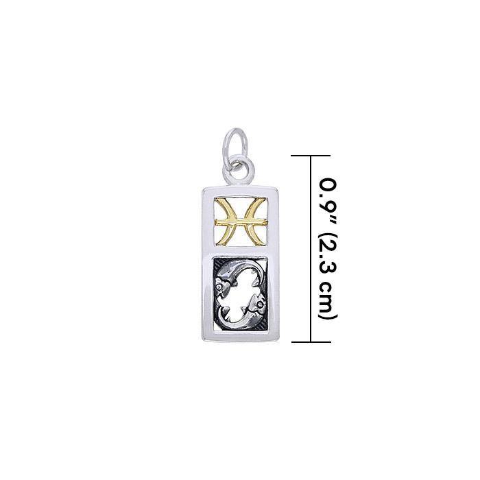 Pisces Silver and Gold Charm MCM294 Charm