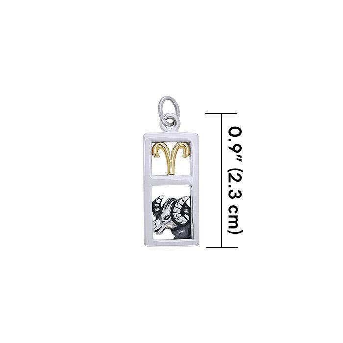 Aries Silver and Gold Charm MCM295 Charm