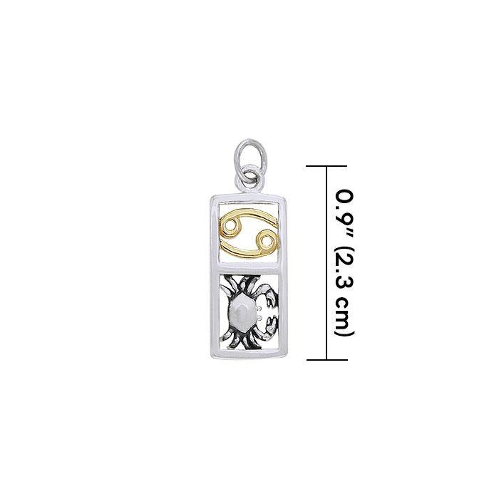 Cancer Silver and Gold Charm MCM298 Charm