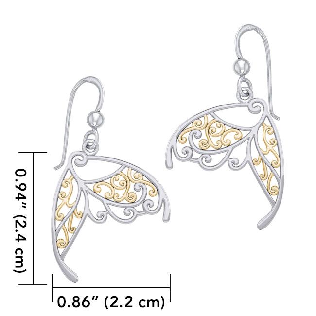 Butterfly Wing Silver and Gold Earrings MER1783 - Peter Stone Wholesale