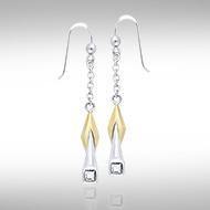 Black Magic Silver & Gold Pendant Earrings MER399 Earrings