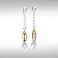 Blaque Silver & Gold Earrings with Gemstones MER408 Earrings