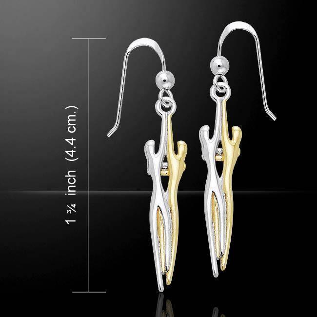 Venus and Mars Gold and Silver Earrings MER507