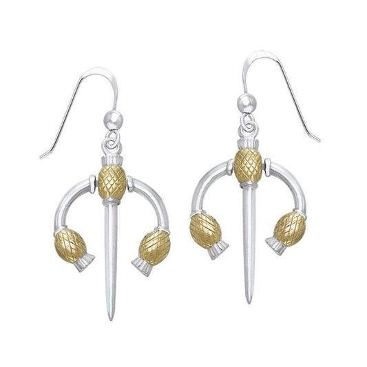 Danu Silver and Gold Thistle Earrings MER551