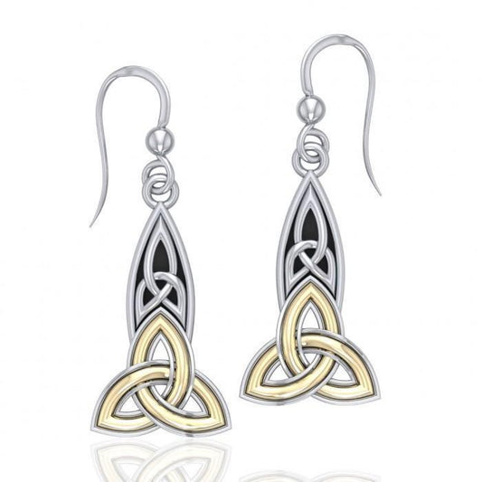 Celtic Trinity Knot Silver & Gold Earrings MER707