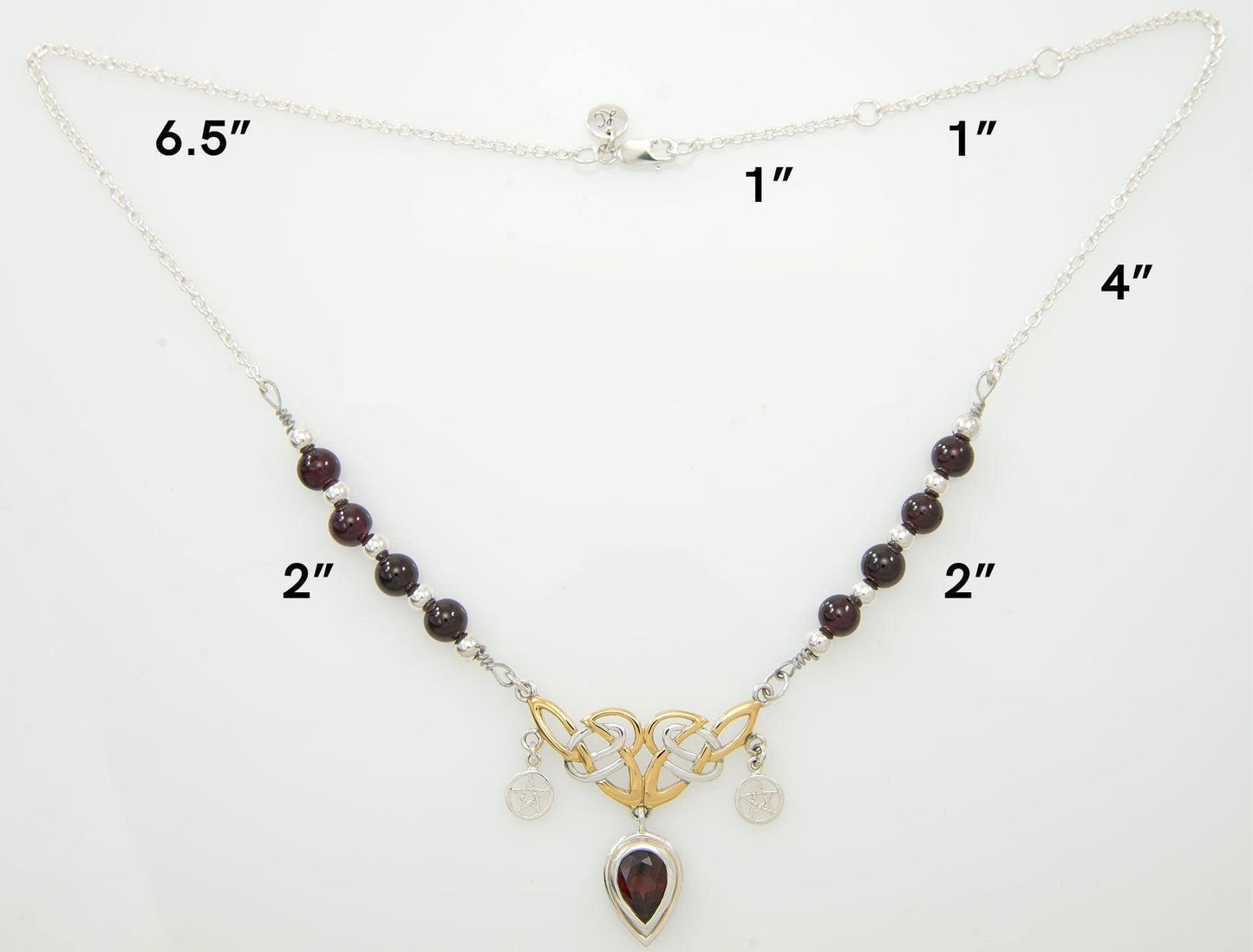 Majick Shield Protection Silver and Gold Accent Necklace MNC412P - peterstone.dropshipping