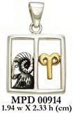 Aries Zodiac Symbol Silver Pendant MPD914 - peterstone.dropshipping