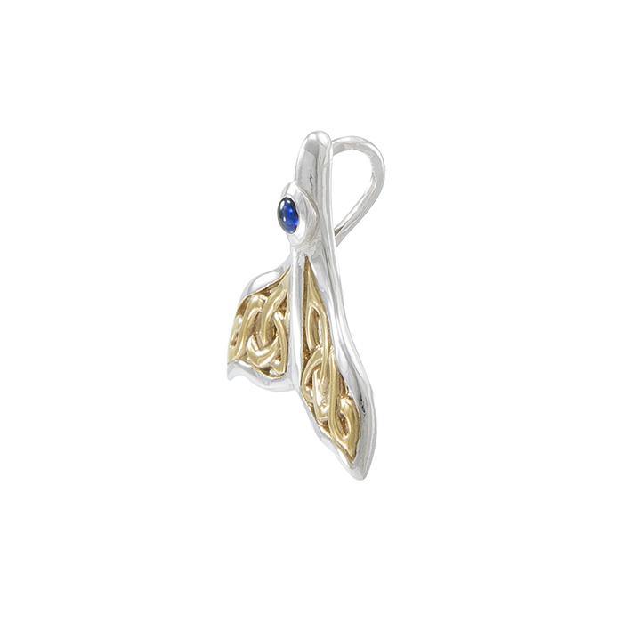 I see through you the Celtic whale’s tail ~ Sterling Silver Pendant with Gold accent MPD071 Pendant