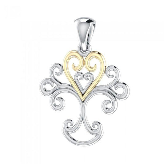 Tree Heart Silver with Gold Accent MPD1220