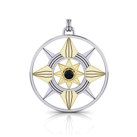 Be a Star Silver and Gold Pendant with Gemstone MPD1259 - Jewelry
