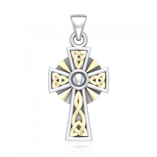 Celtic Cross Silver & Gold Pendant MPD1806