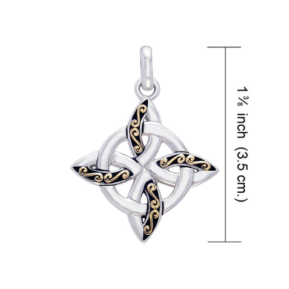 Celtic Four Point Knot Silver & Gold Plated Pendant MPD1807 Pendant