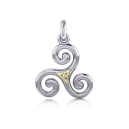 Celtic Triskele Silver & Gold Pendant MPD1815 Pendant