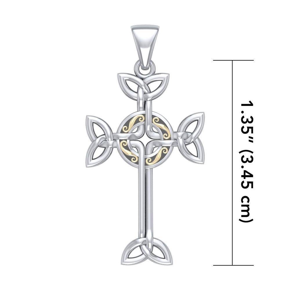 Celtic Cross Silver & Gold Pendant MPD1819 Pendant